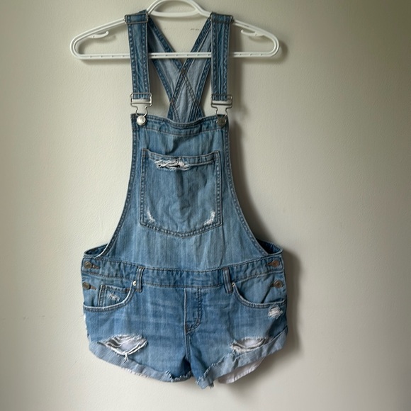 Garage Denim - Garage Distressed Shorts Overalls